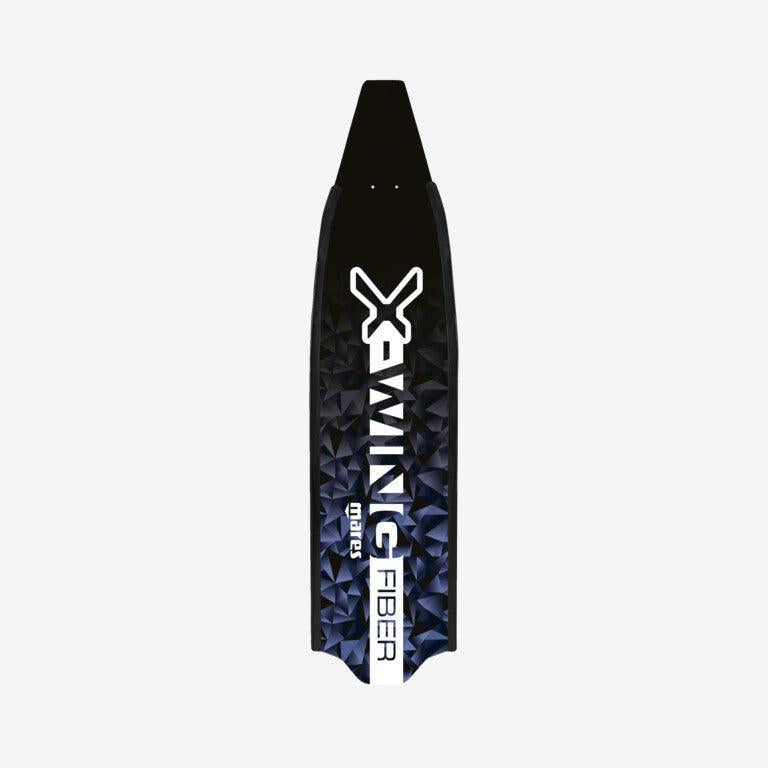 Mares X-Wing Fiber fin blade, indigo polygon graphic