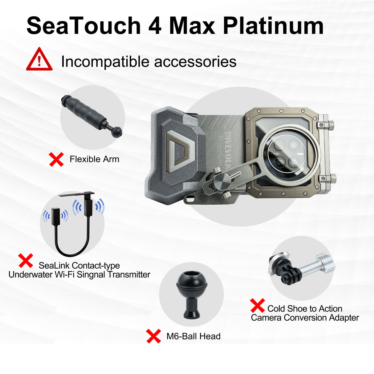 DiveVolk SeaTouch 4 Max Underwater Smartphone Housing - Platinum