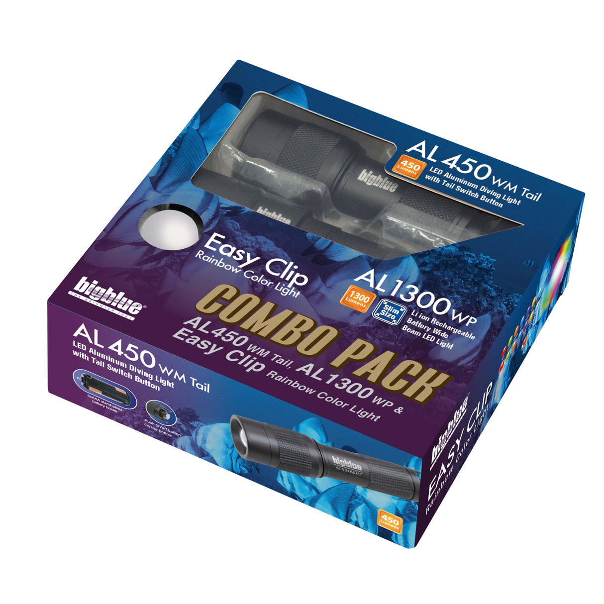 BigBlue Combo Pack: AL450WM Tail & AL1300WP & Easy Clip 8 Color