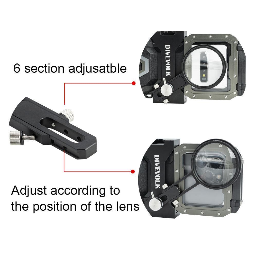 Divevolk SeaTouch 4 Max Plus Expansion Clamp with 67mm Adapters Arm for Underwater Photography