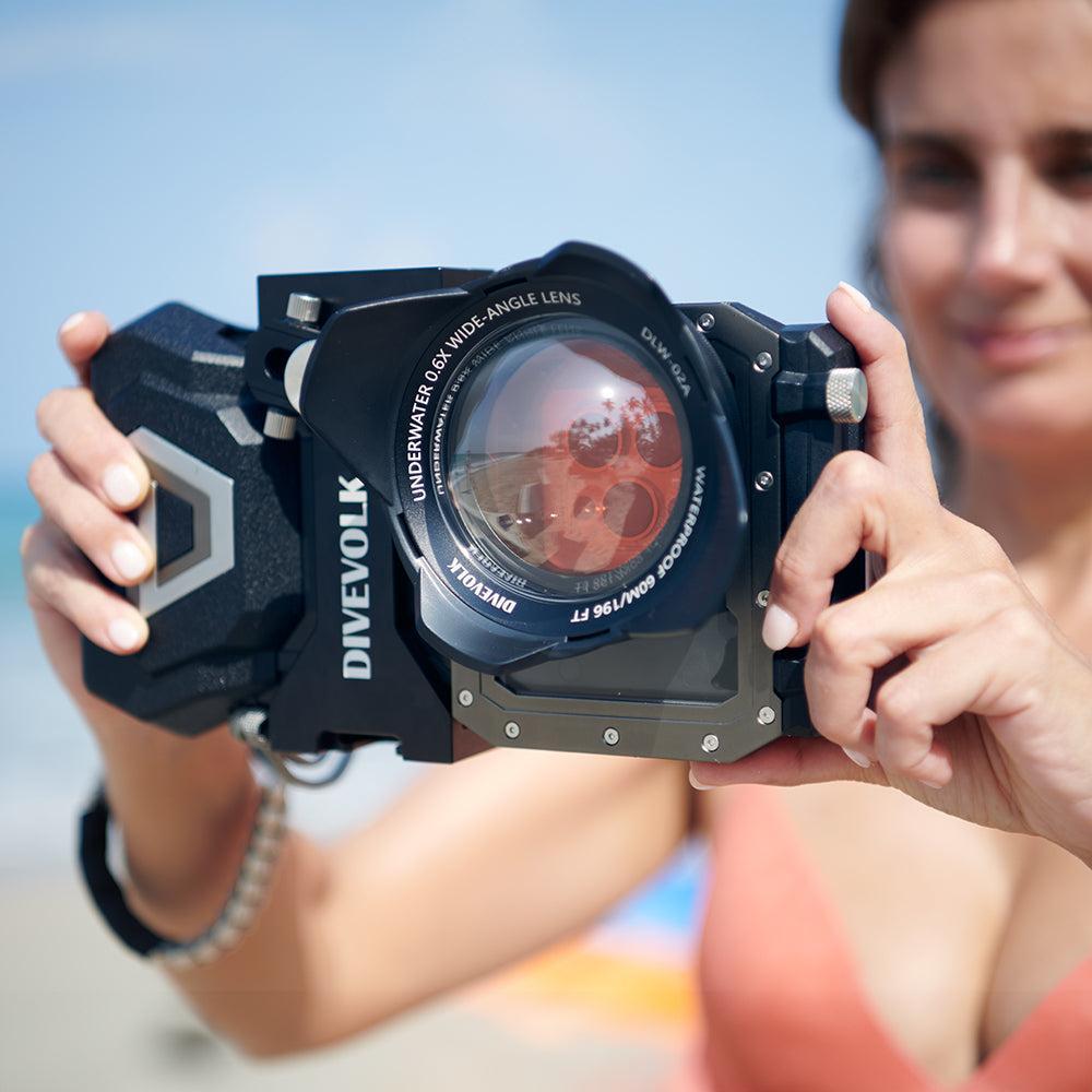 DiveVolk SeaTouch 4 Max Plus Ocean Kit for Underwater Photography – Red Filter & Wide-Angle Lens Bundle