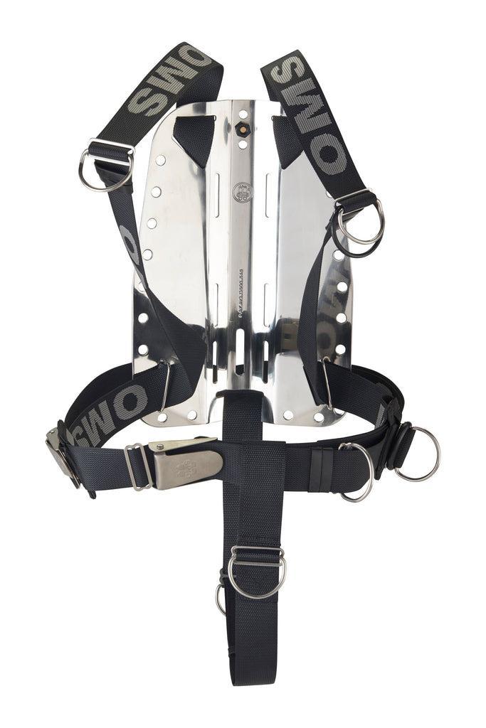 OMS Dive Gear Stainless Steel Backplate w/ SmartStream Harness and Crotch Strap Style SS