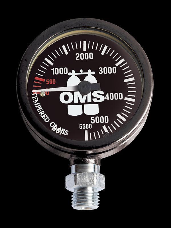 OMS Dive Gear SPG 2 in (52 mm), mineral glass, "OMS" 0-360 Bar * Color Black