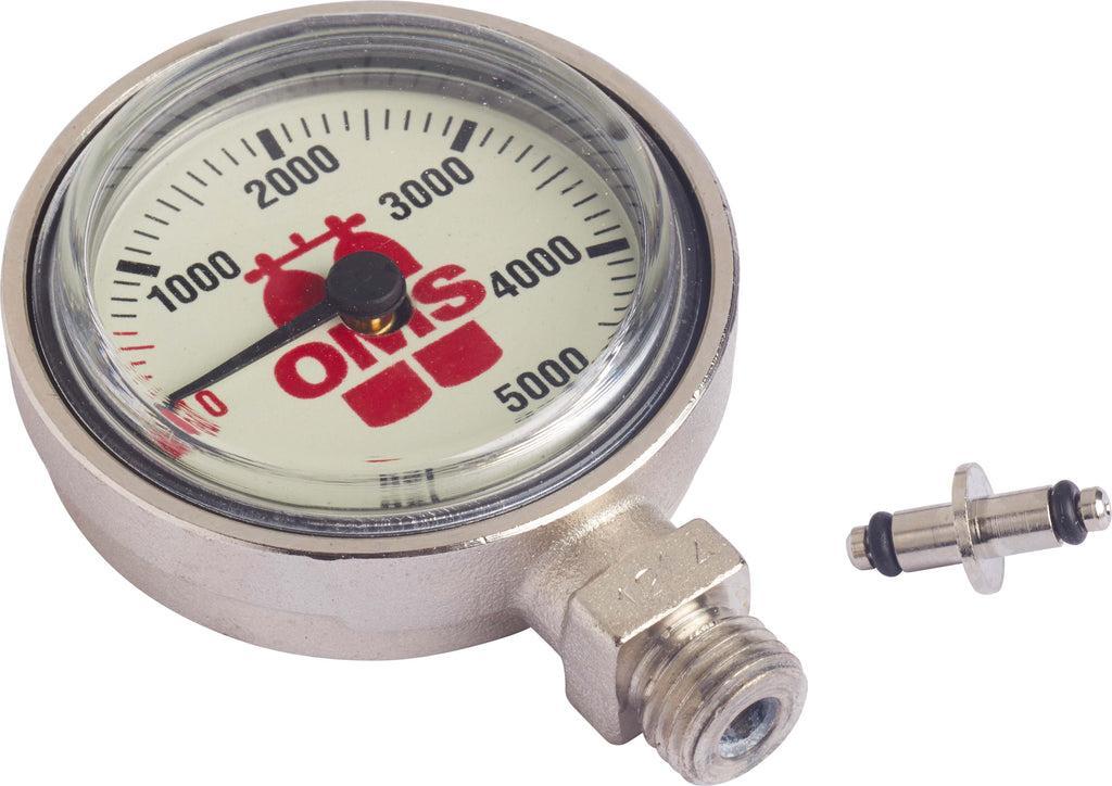 OMS Dive Gear Slim Line SPG, 0 - 5500 PSI (including swivel, without HP hose) Style Chrome