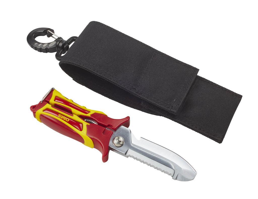 OMS Dive Gear SK2 Scissor / Knife Round Color Red / Yellow