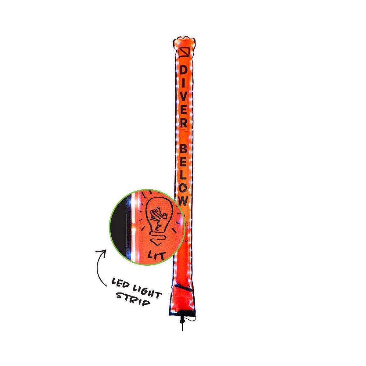 Akona Surface Marker Buoy with Lights 6 FT Orange