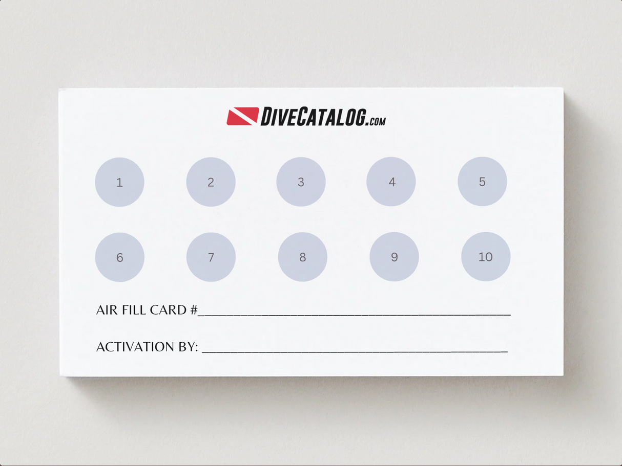 DiveCatalog.com Air Fill Card