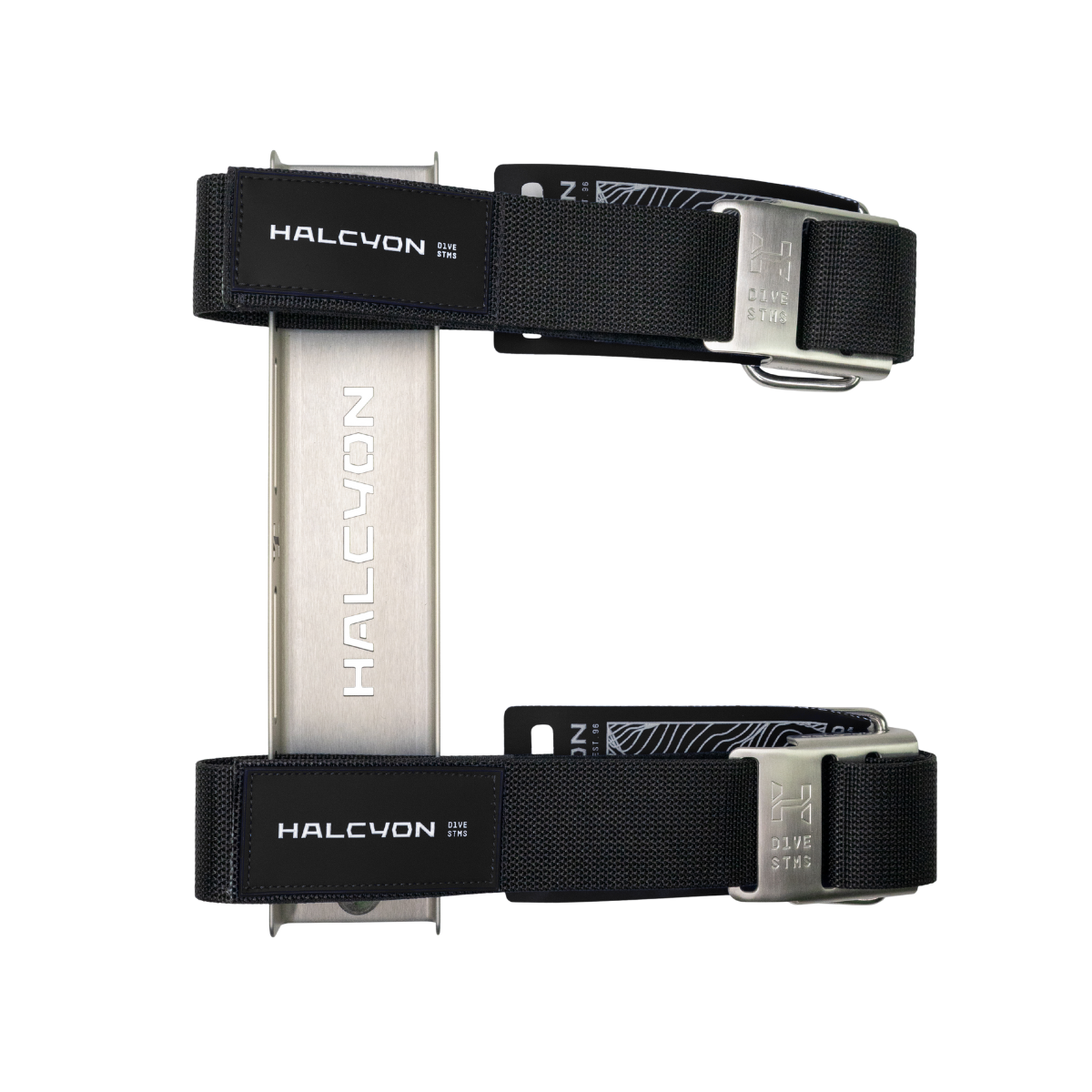 Halcyon stainless steel single tank adapter (STA) with cam straps