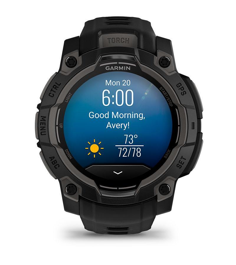 Garmin Instinct 3 45mm AMOLED Rugged GPS Smartwatch with Flashlight