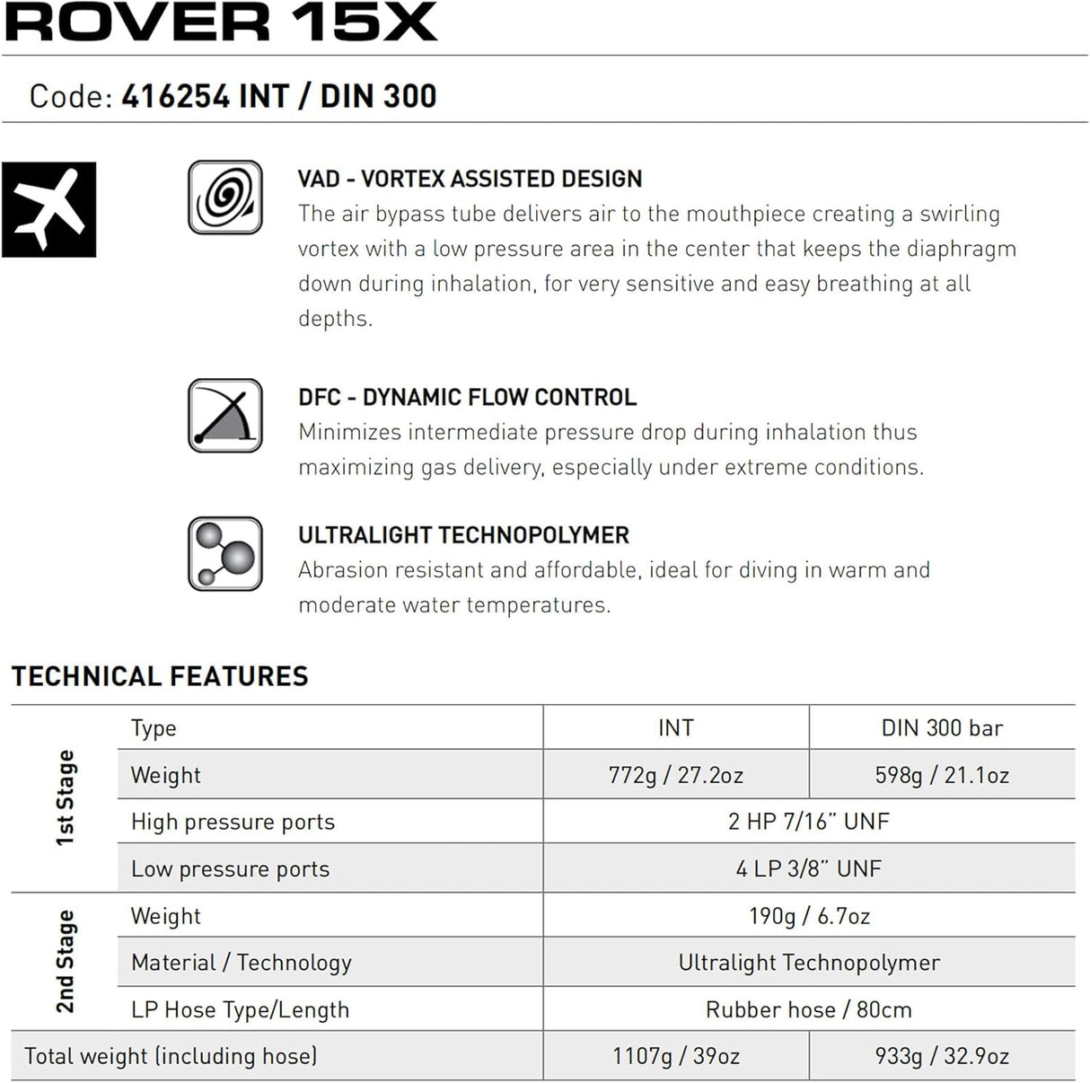 Mares Rover 15X Dive Regulator