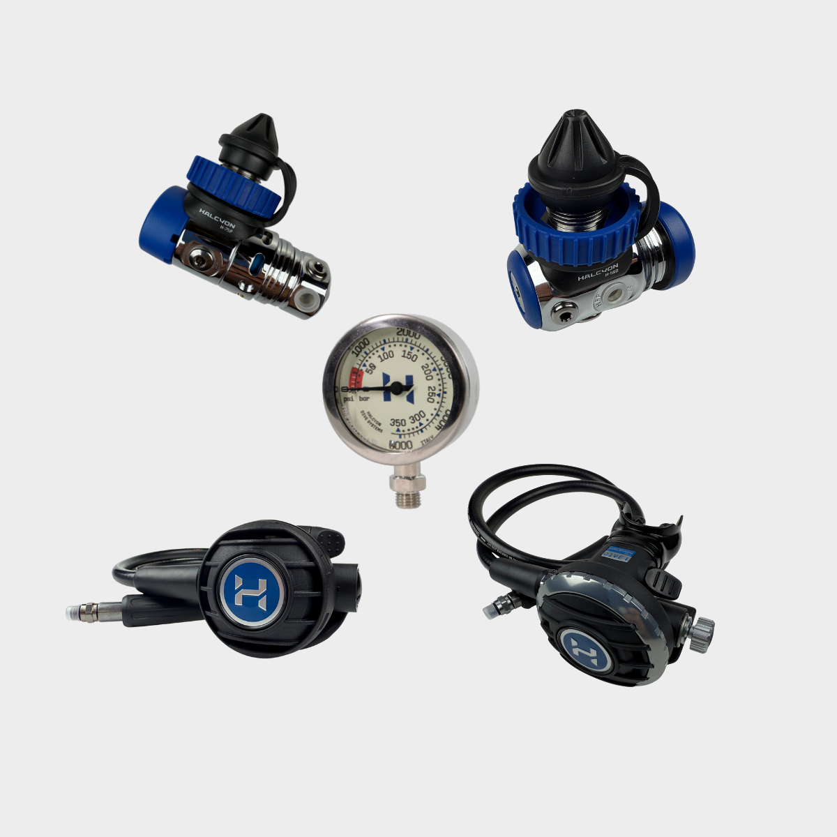 Halcyon Modular Regulator Packages for Singles, Doubles, Sidemount
