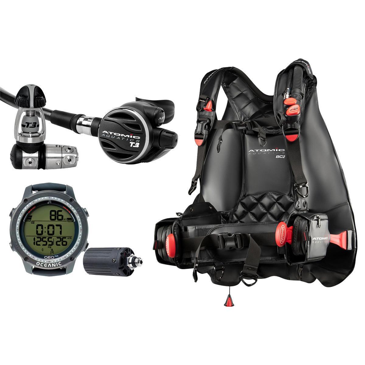 Atomic T3 Regulator + Atomic BC2 BCD + Oceanic GEO Air Scuba Package