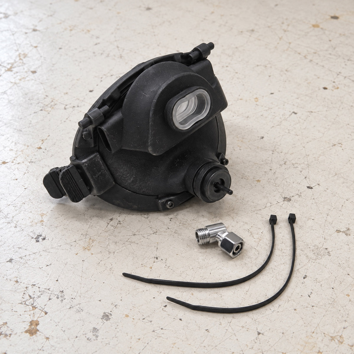 Open Box Hollis Mod-1 Scuba Breathing Pod — default, open box, lightly used on off-white work table