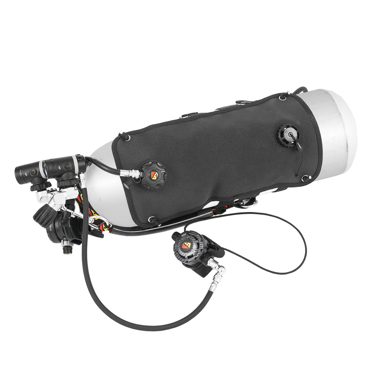 Dive Rite No Mount Tank BC mounted on cylinder