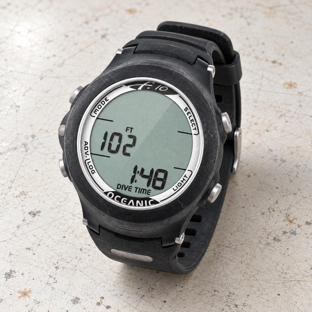 Open Box Oceanic F-10 Free-Diving Watch V3 — default, open box, lightly used on off-white work table