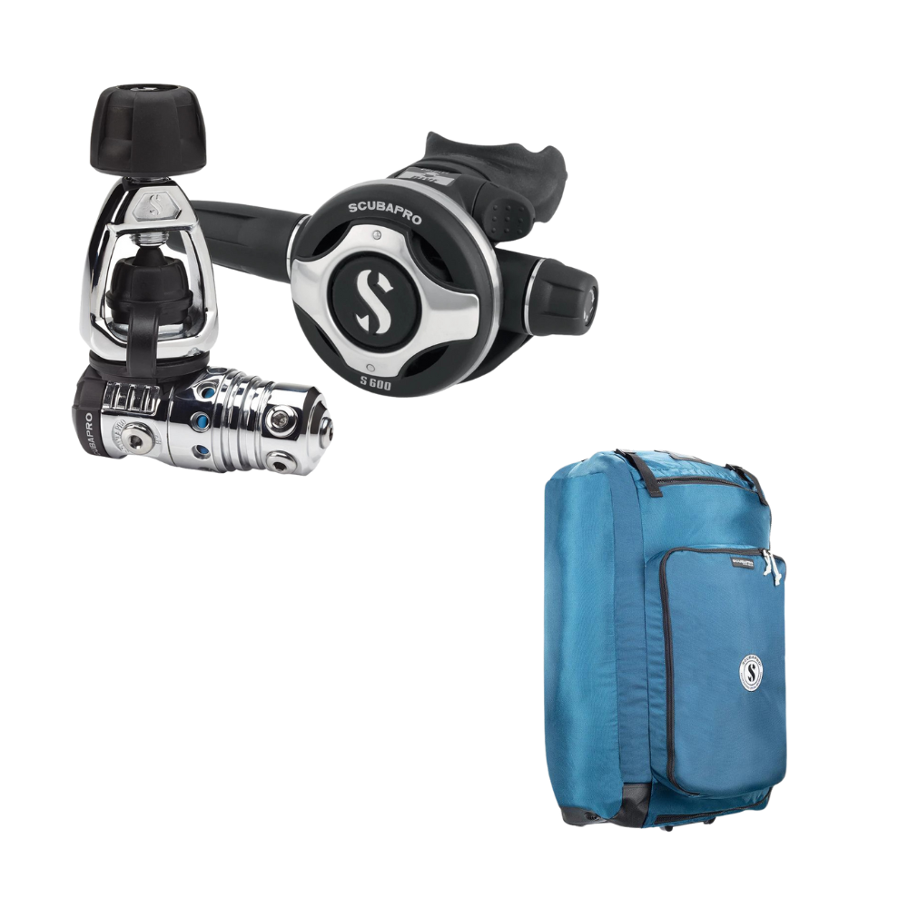 Scubapro MK25 EVO/S600 Scuba Diving Regulator + ScubaPro Sport Bag 125 Roller