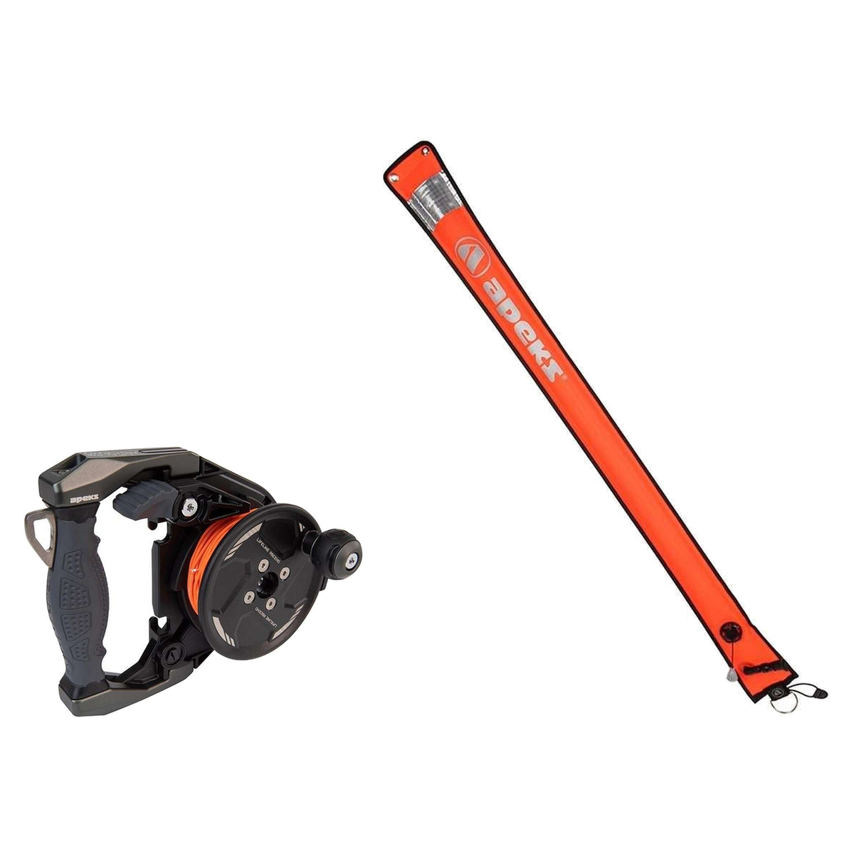 Apeks Reel + DSMB Package – Ascend Dive Reel + 1.4 m DSMB — Black/Grey