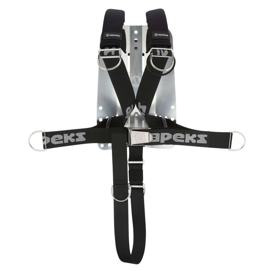 Apeks Deluxe Harness with SS Plate Black/Grey-