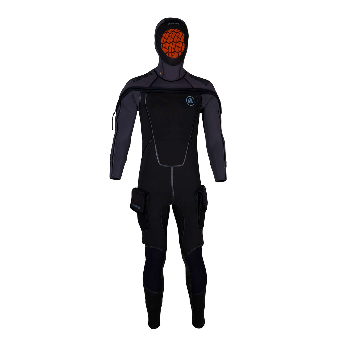 Apeks Thermiq ADV. Men's Dive Wetsuit 8/7mm-Black/Silver-XS-