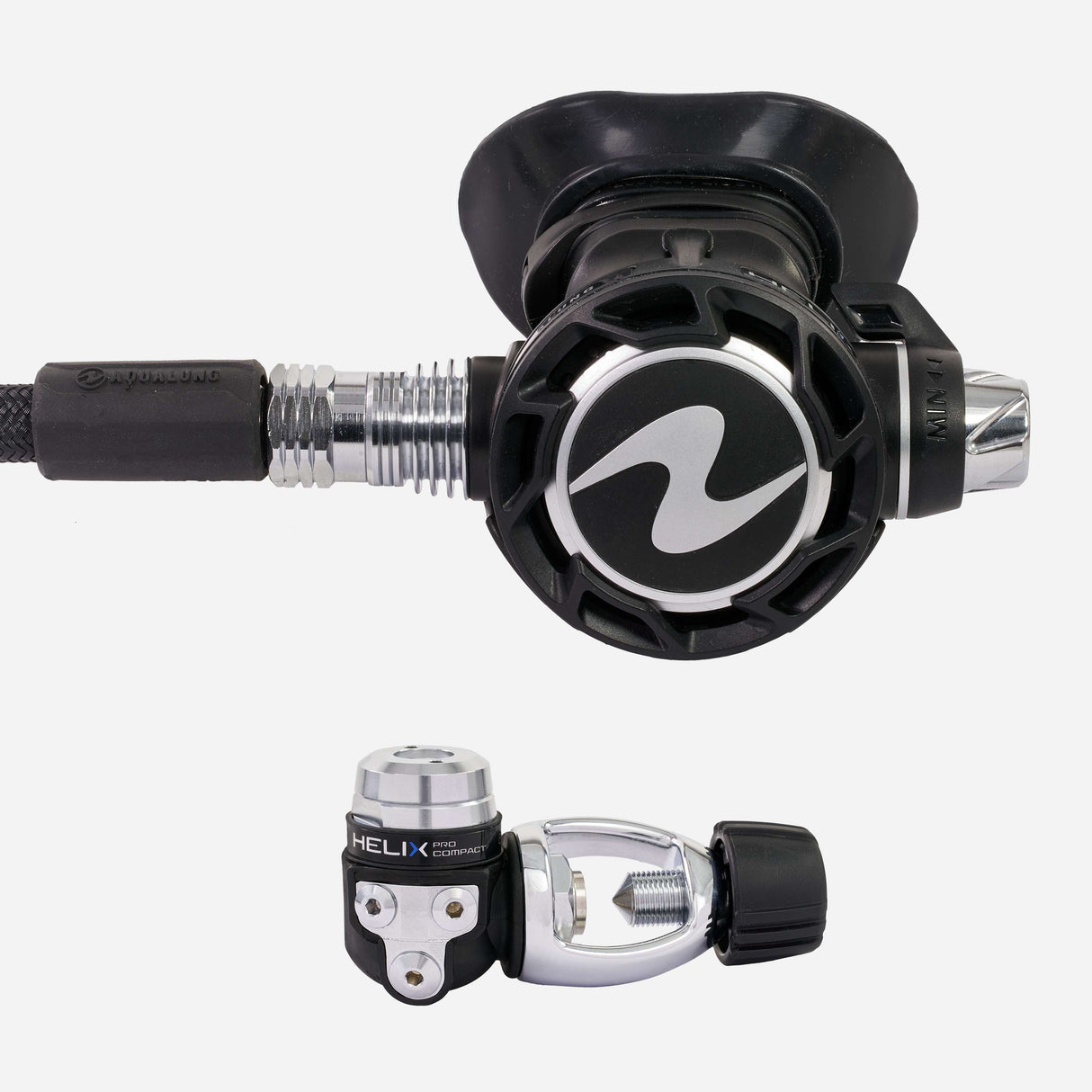 Aqualung Helix Compact Pro Dive Regulator Black-YOKE-