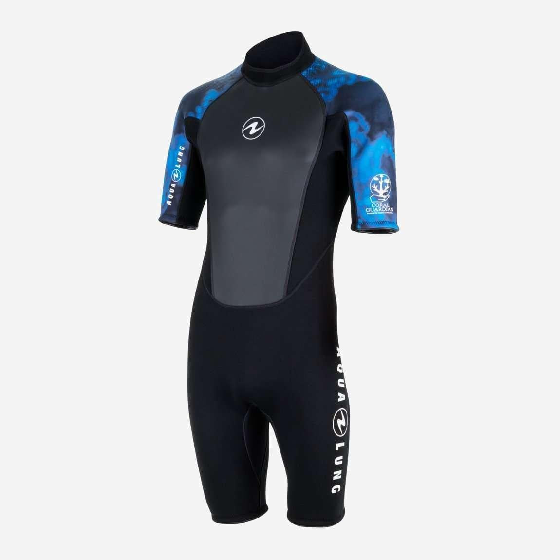 Aqualung Hydroflex Shorty 3/2mm Men's Dive Wetsuit-Black/Blue-S-
