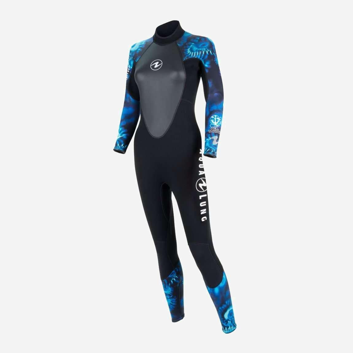 Aqualung Hydroflex Women's Full Dive Wetsuit 3mm-Black/Blue-XS-