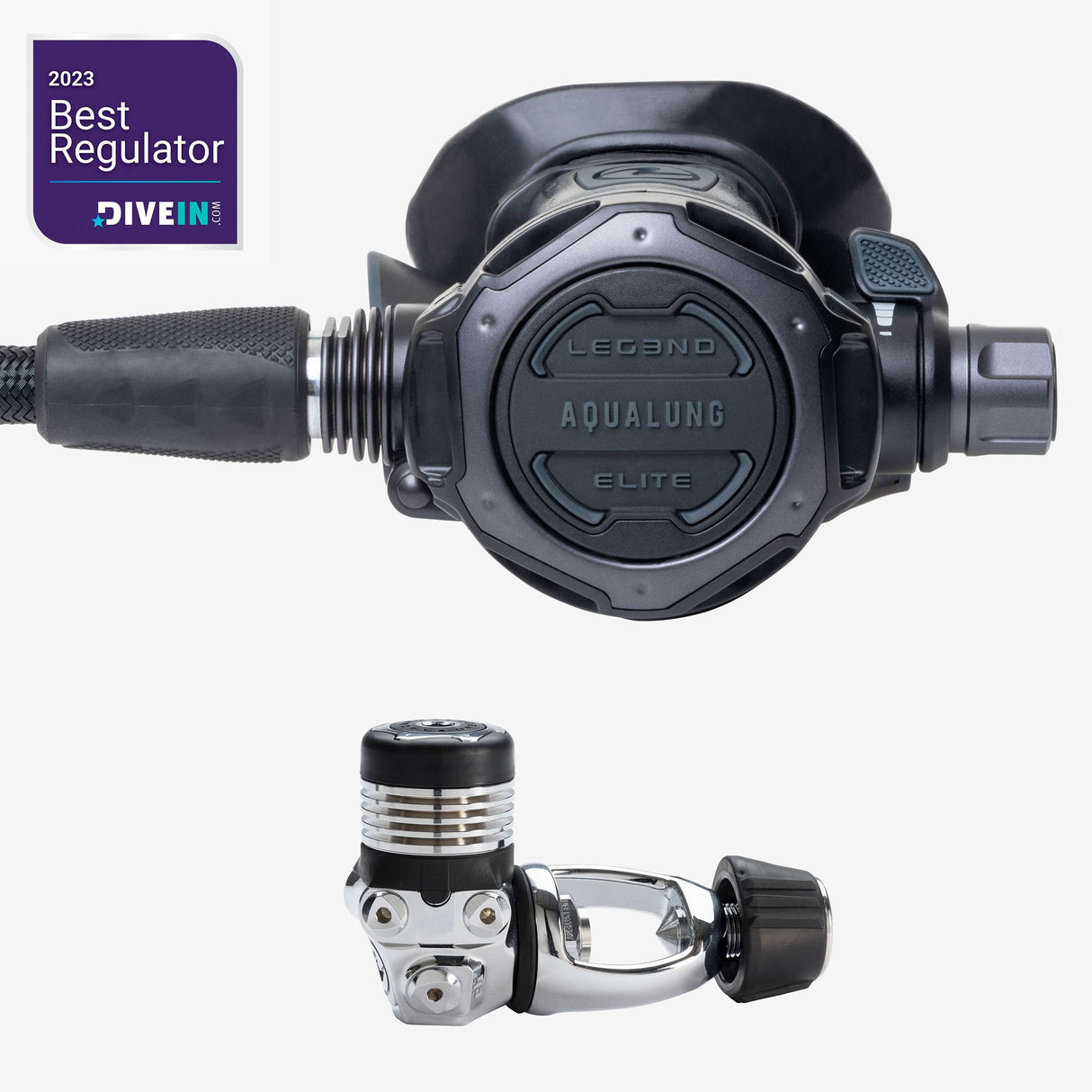 Aqualung LEG3ND Elite Black Edition Dive Regulator-YOKE-
