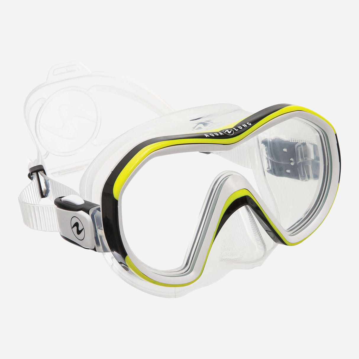 Aqualung Reveal X1 Scuba Diving Mask-Transparent/Hot Lime-