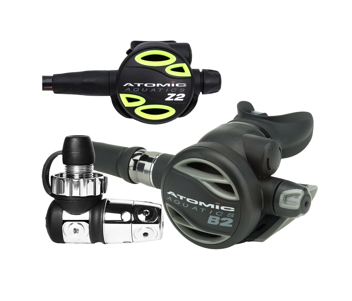 Atomic Aquatics B2 Regulator, DIN Sealed with Color Kit and Z2 Octo Scuba Diving Package-DIN, Sealed-Gray-