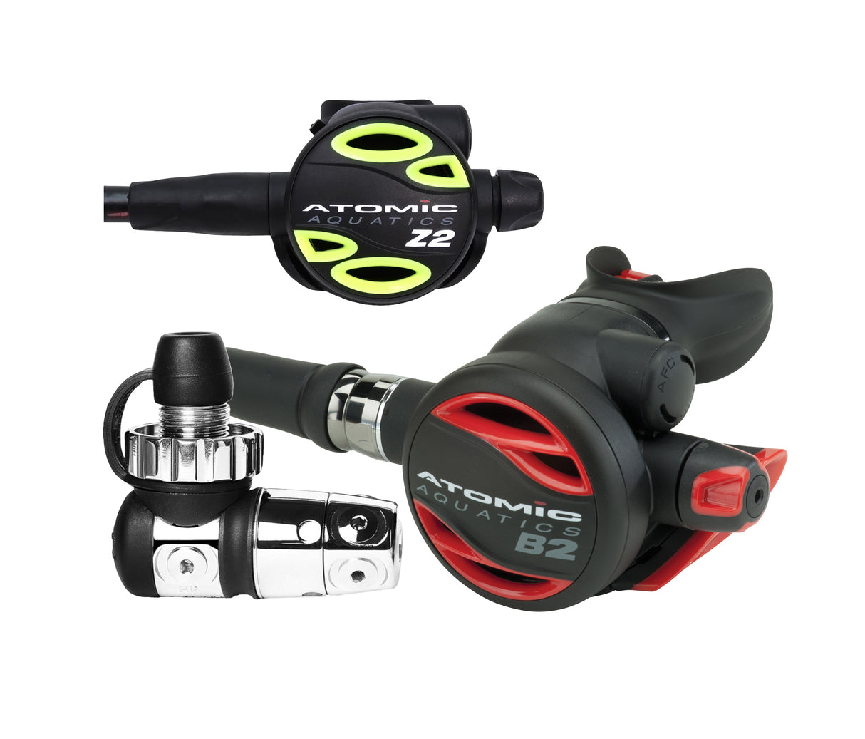 Atomic Aquatics B2 Regulator, DIN with Color Kit and Z2 Octo Scuba Diving Package-DIN-Red-