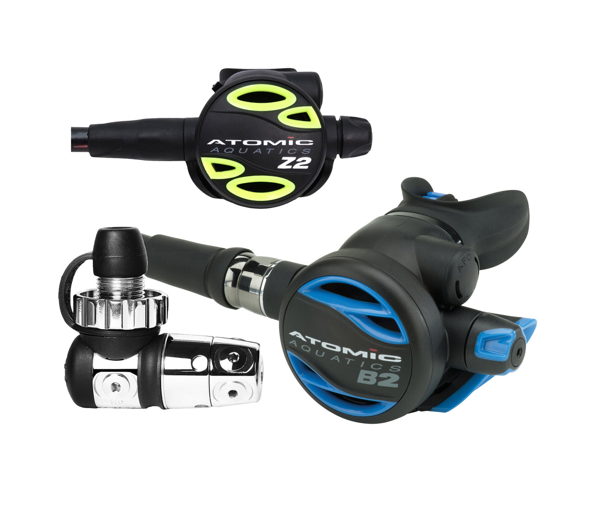 Atomic Aquatics B2 Regulator, DIN with Color Kit and Z2 Octo Scuba Diving Package-DIN-Royal Blue-