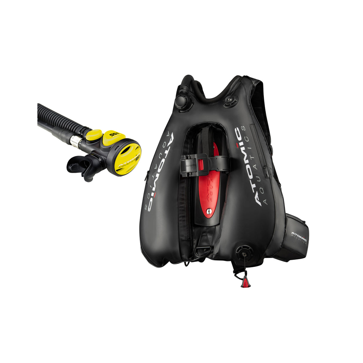 Atomic Aquatics BC2 BCD and SS1 Safe Second Inflator Diving Package-Med/Lg-Yellow-