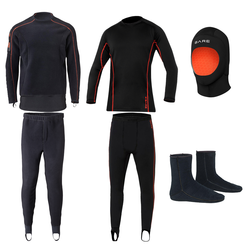 BARE MEN'S POLAR STRETCH MID-LAYER DRYSUIT PACKAGE #1