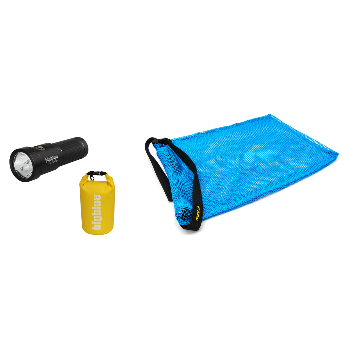 BigBlue Lobster Season Package – TL2600P 2600 Lumen Narrow Beam Tech Light + Free Morifish Game Bag — Glossy Black