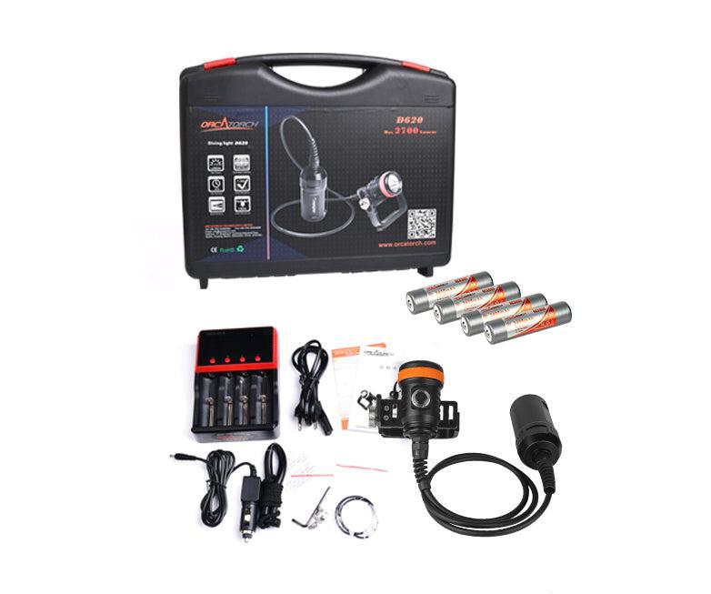 OrcaTorch D620 V2.0 2700 Lumen Primary Canister Dive Light
