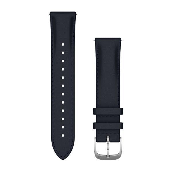 Garmin Quick Release Bands (20 mm) - Leather / Navy Italian with Silver Hardware