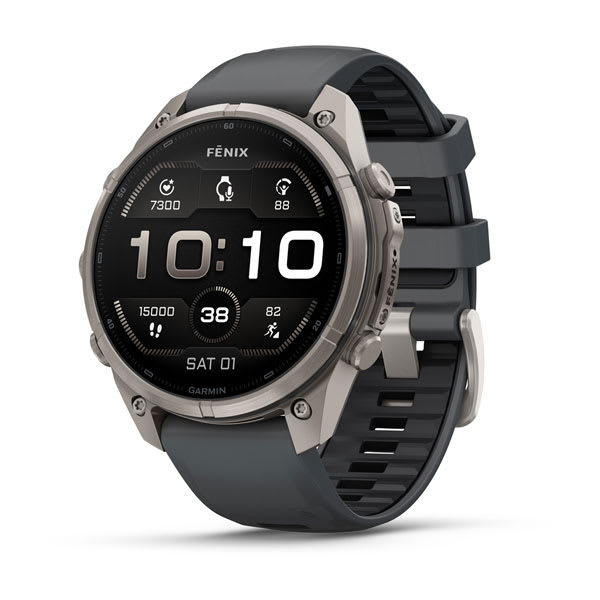 Garmin fenix 9 Pro – 47 mm Titanium with Graphite/Black Silicone Band