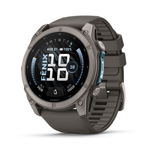 Garmin fenix 9 – 51mm, Titanium with Pebble Gray Silicone Band