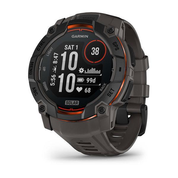 Garmin Instinct 3 50 mm Solar rugged GPS smartwatch, Black/Charcoal 1