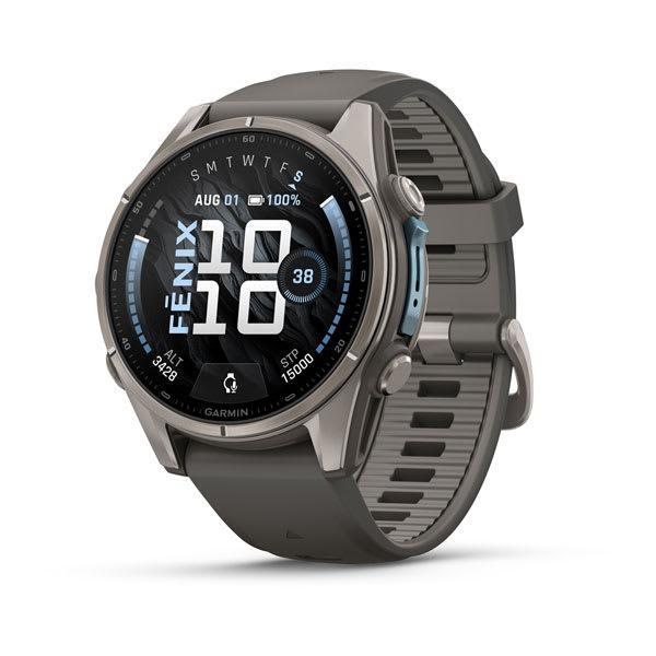 Garmin fenix 9 – 43 mm, Titanium with Pebble Gray Silicone Band
