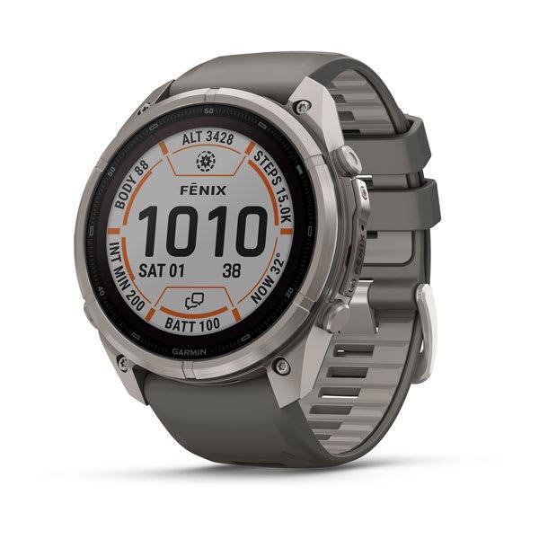 Garmin fenix 9 Pro – inReach, Solar, 51 mm Titanium with Pebble Gray/Silver Gray Silicone Band