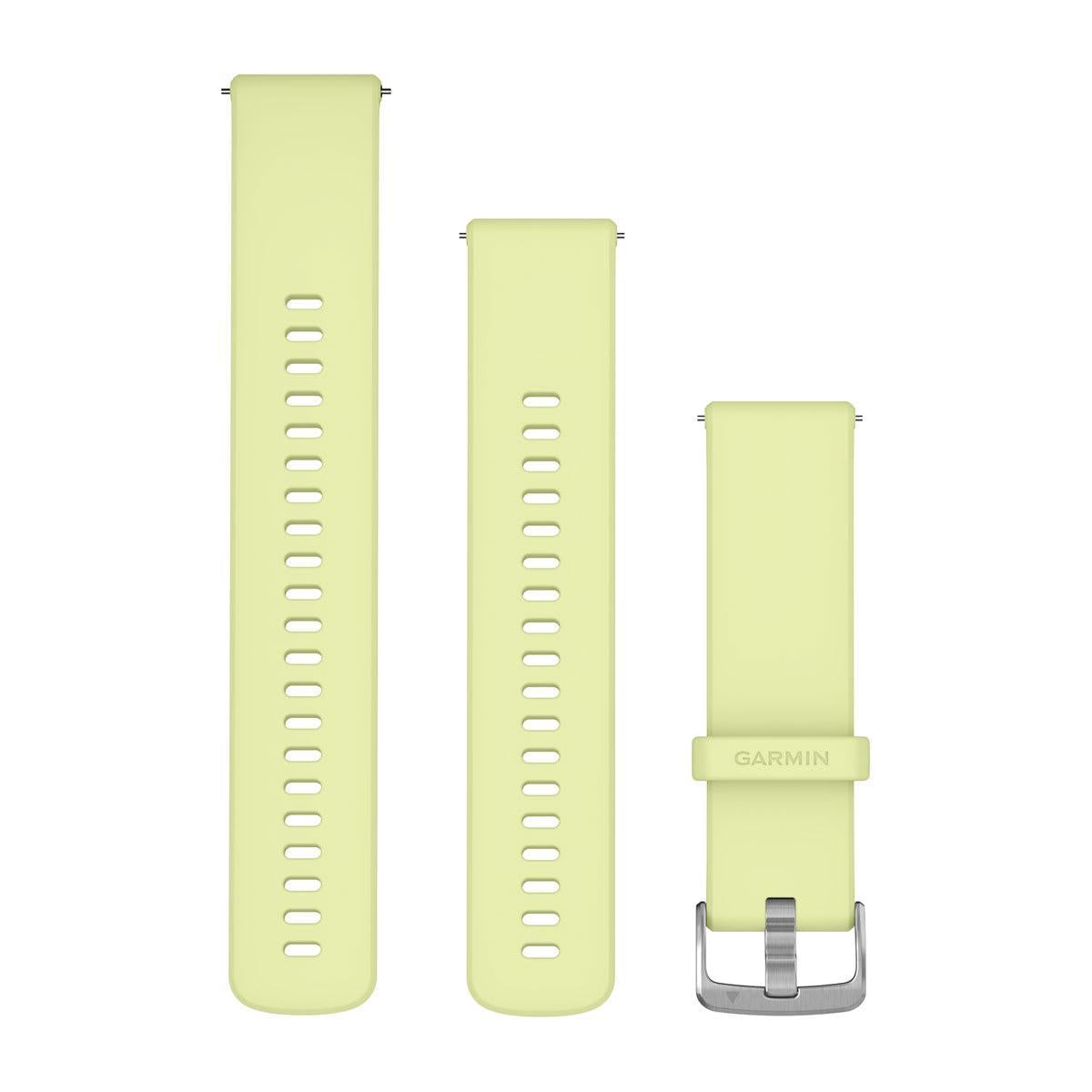 Garmin Quick Release Bands (22 mm) - Silicone / Citron with Silver Hardware