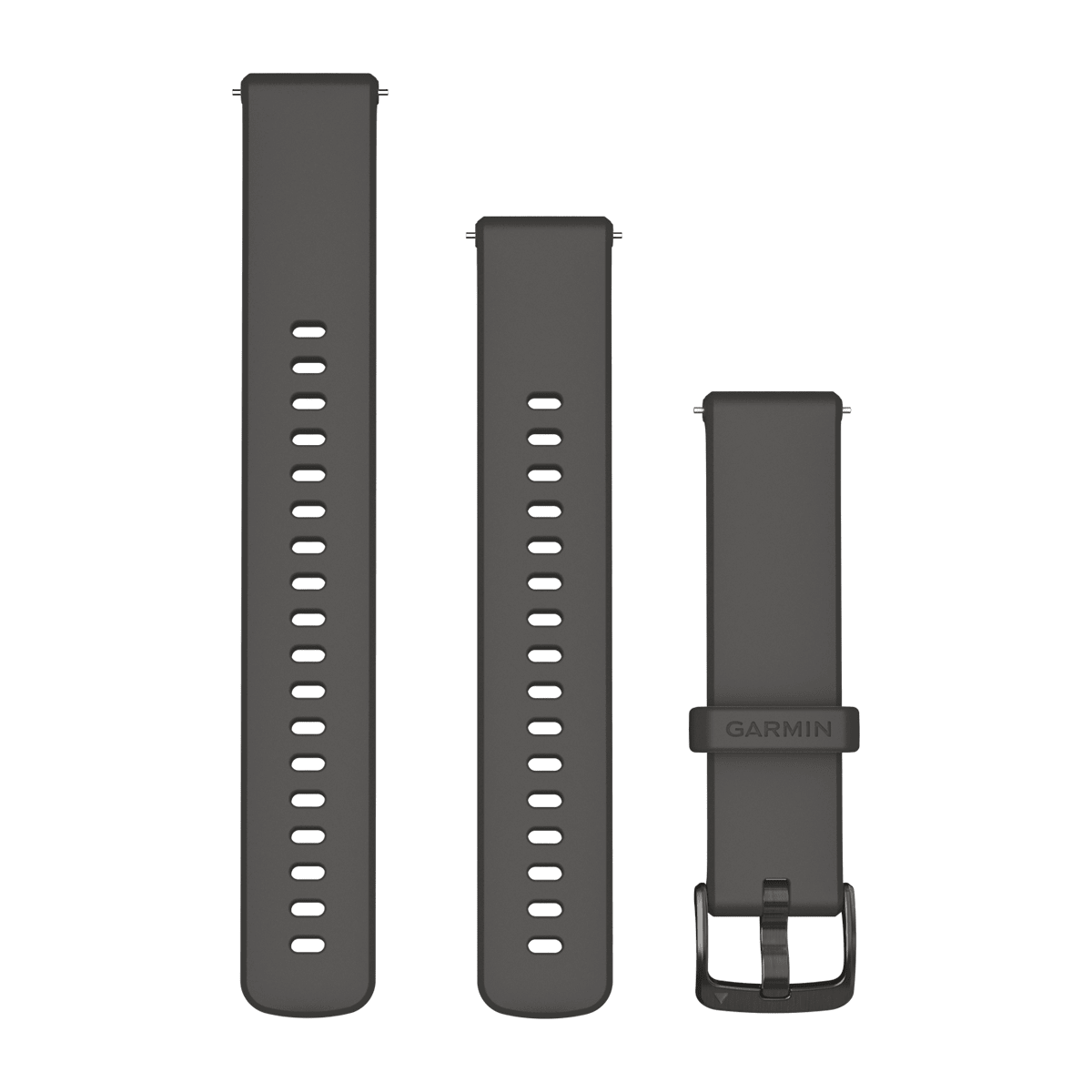 Garmin Quick Release Bands (18 mm) - Silicone / Pebble Gray with Slate Hardware