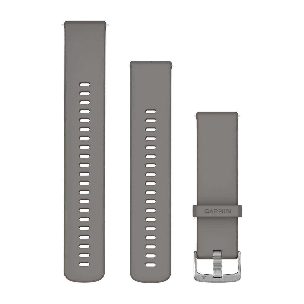 Garmin Quick Release Bands (22 mm) - Silicone / Silver Gray with Silver Hardware