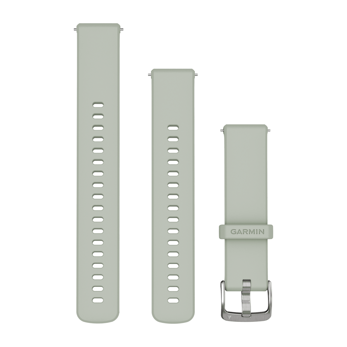 Garmin Quick Release Bands (18 mm) - Silicone / Sage Gray with Silver Hardware