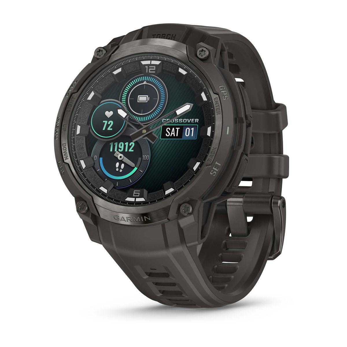Garmin Instinct Crossover Hybrid GPS Smartwatch – AMOLED / Charcoal