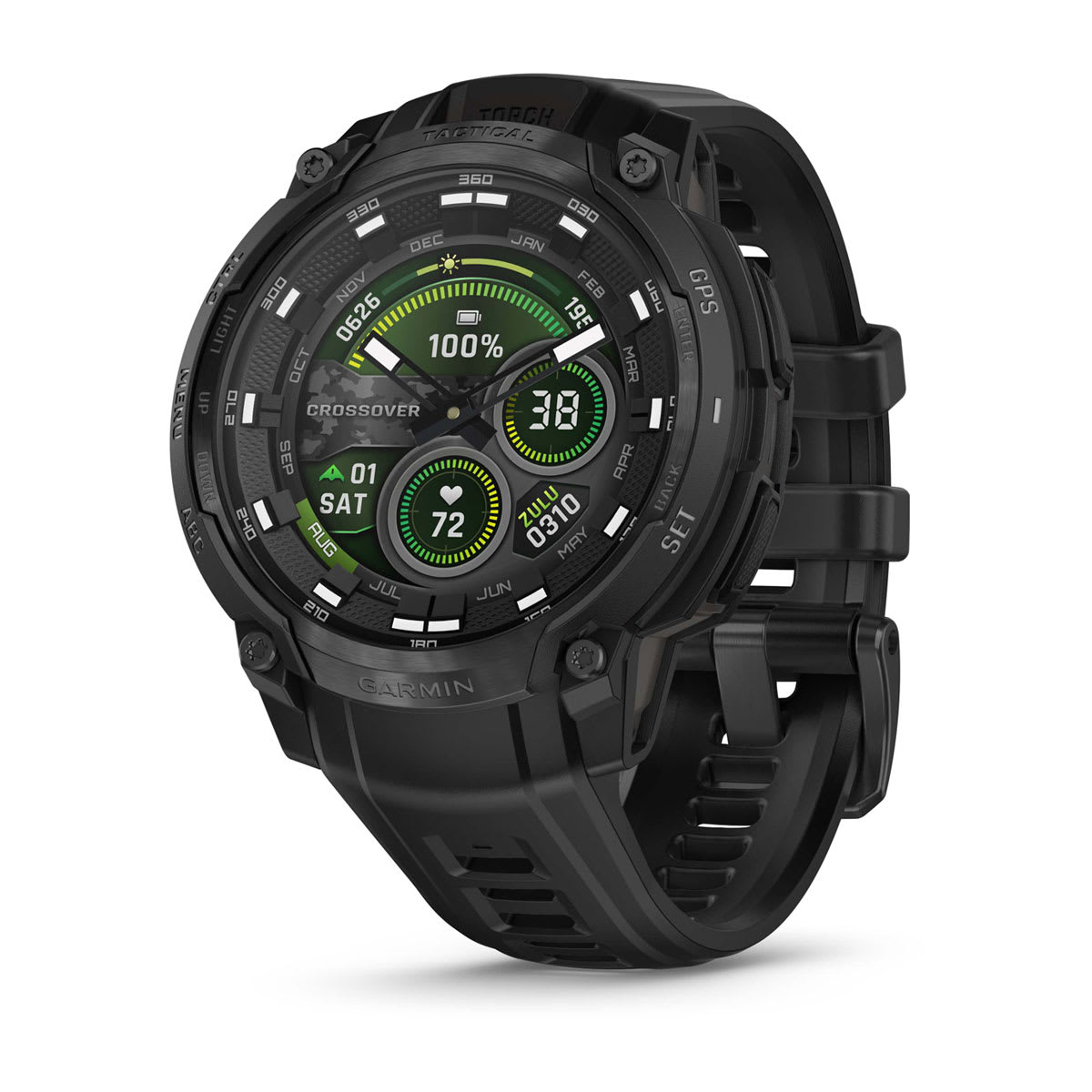 Garmin Instinct Crossover Hybrid GPS Smartwatch – AMOLED - Tactical / Black