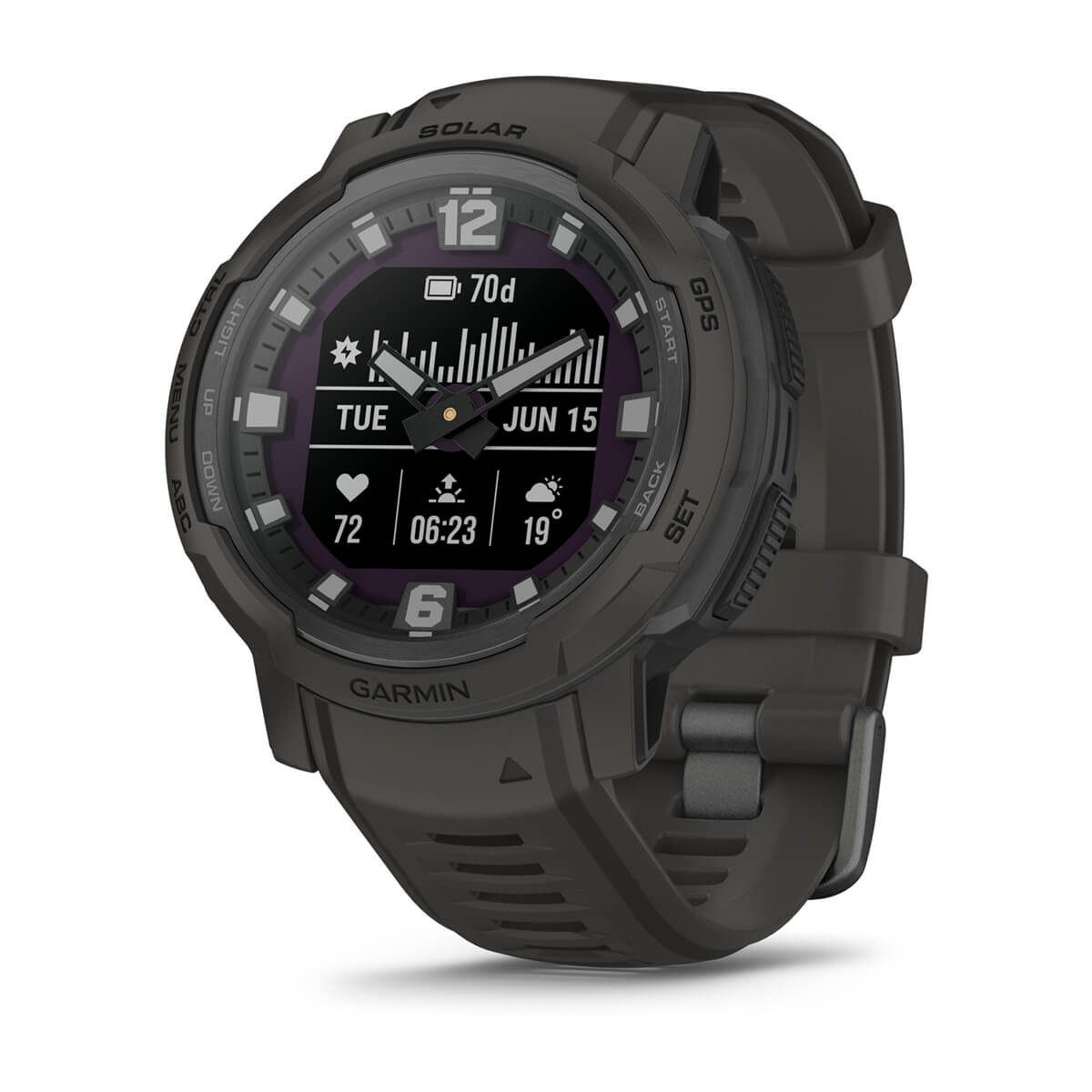 Garmin Instinct Crossover Hybrid GPS Smartwatch – Solar / Graphite
