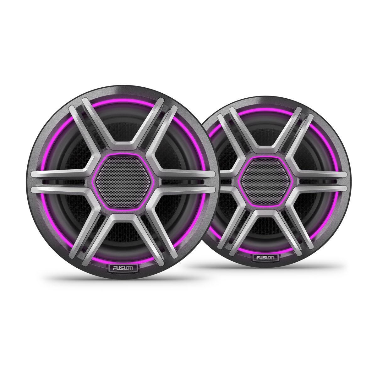Fusion Apollo LED Marine Speakers, 7.7 in, Sports Gray Grilles (010-02918-13)