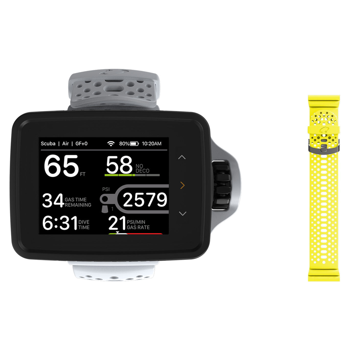Oceanic O.i Wrist Dive Computer + Wrist Strap Kit Package — Yellow